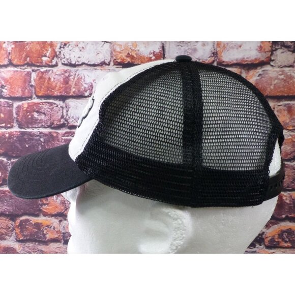 Tulones Currency Collectors Logo Snapback Hat Black & White Mesh Trucker - Picture 4 of 6